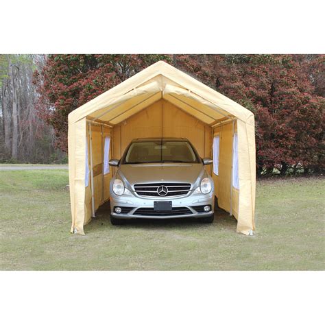 Buy carport canopy and get the best deals at the lowest prices on ebay! King Canopy Tan A-Frame Enclosed Carport with Awning - 10 ...