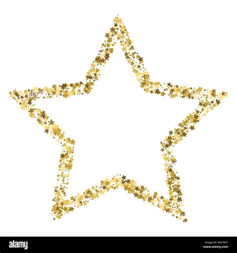 Golden Star Vector Banner On White Background Gold Glitter Star Gold