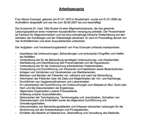Formulierungen, aufbau & anleitung zum ausfüllen. Jetzt downloaden: Arbeitszeugnis (gut) - Arzthelferin