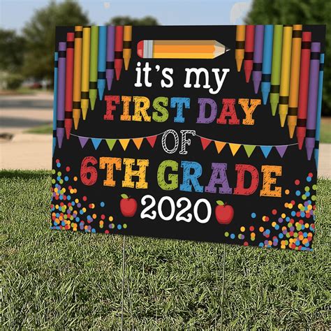 First Day Of 6th Grade Sign 1st Day Of Sixth Grade Sign My Etsy
