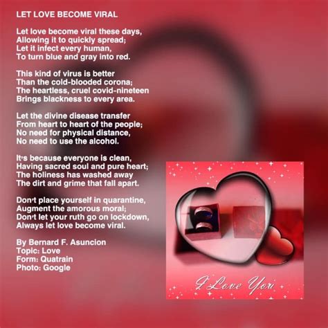 Let Love Become Viral Poem By Bernard F Asuncion Poem