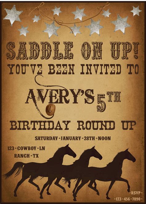 Free Printable Cowboy Birthday Invitations Birthdaybuzz