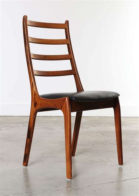 Modern dining & side chairs. Kai Kristiansen; Rosewood and Leather Dining Chair for ...