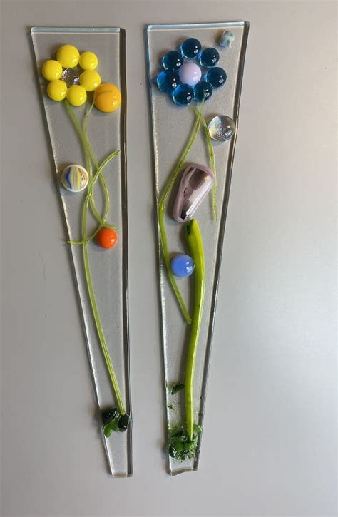Fused Glass Plant Stakes Elegant Fused Glass By Karen