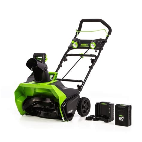 Greenworks Pro 60 Volt 20 In Single Stage Cordless Electric Snow Blower