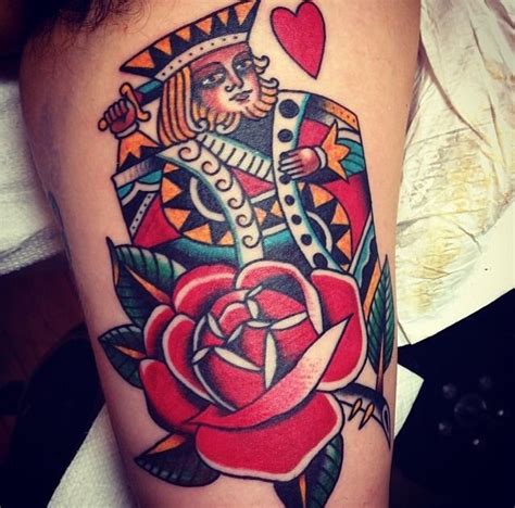 Tattoos That Look Like Tattoos King Of Hearts Tattoo Traditional
