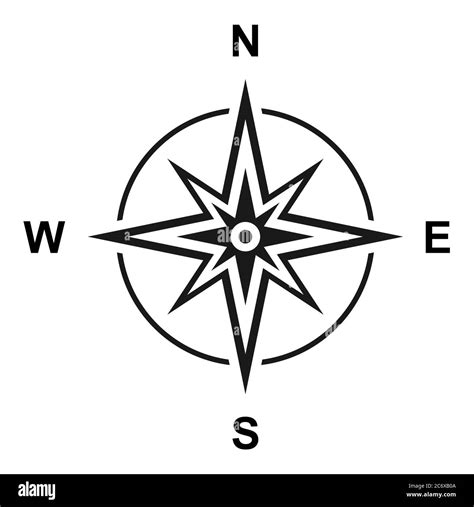 Moderna Brújula De Iconos Planos Con Símbolo De Norte Sur Este Y