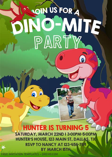 Dinosaur Invitation Templates Editable Docx Download Hundreds Free