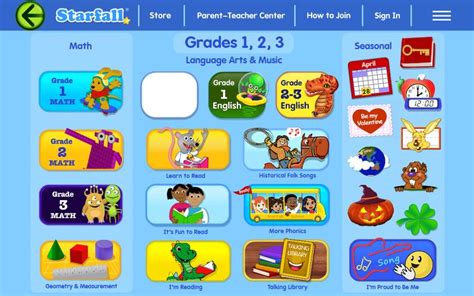 Starfall K 3 Parents As Teachers Learn To Read 3rd Grade Math