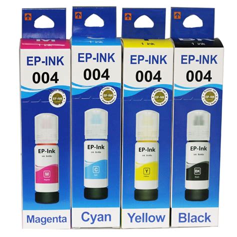 Printer Inks 004 Black Cyan Yellow Magenta L3106 L3115 3119