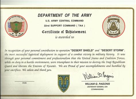 Us Army Certificate Of Achievement By Vintagepostexchange On Etsy