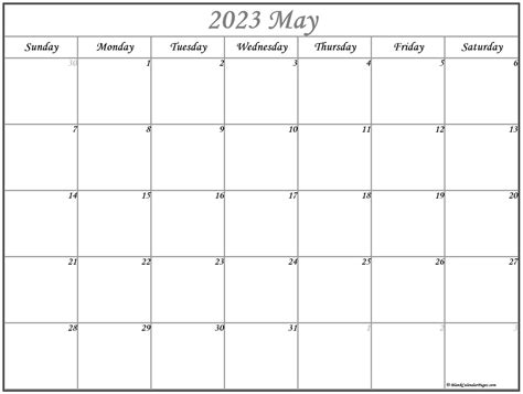 2023 Blank Monthly Calendar Gambaran