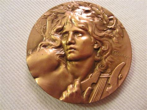 C Loudray Bronze Medal Portrait Relief Olive Wreath Scripted Etsy In 2022 Coin Art Bronze