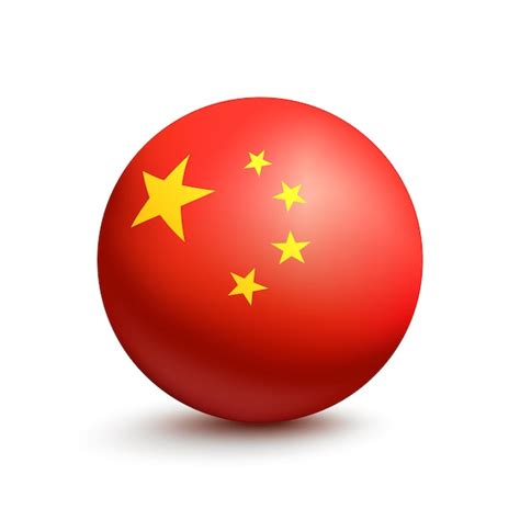 Premium Vector Flag Of China In The Form Of A Ball Vector Illustration