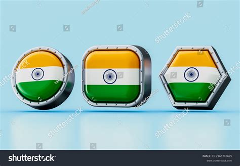 3d Render Flag Signs India Three Stock Illustration 2165710675