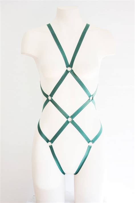 Green Body Harness Green Lingerie Exotic Dancewear Festival Etsy Canada