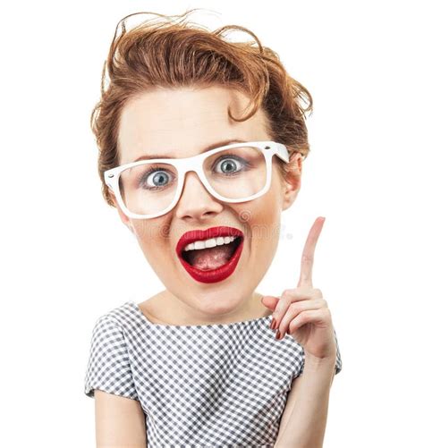 Funny Woman Stock Image Image Of Excited Loony Nerd 50777349