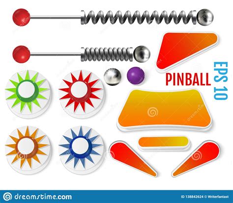 Pinball Elements Transparent Icon Set Cartoon Vector Cartoondealer