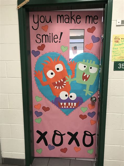 February Classroom Door Valentine S Day Monsters Valentines Classroom Door School Door