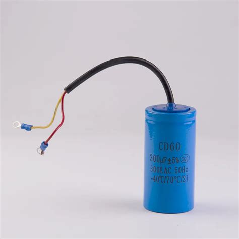 Starting Capacitor Two Wires Cd60 300uf 300v Heavy Duty Electric Motor
