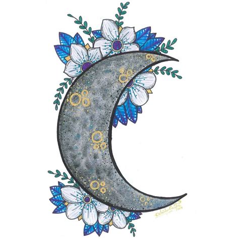 Luna Flor Pintura De Luna Arte De Luna Dibujos