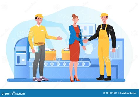 Factory Workers Concept Stock Vector Illustration Of Productivity
