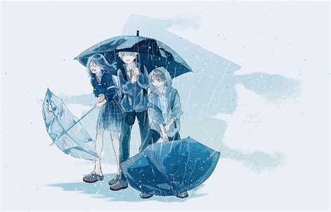 1920x1080px 1080p Free Download Anime Boy Rain Umbrella Hd
