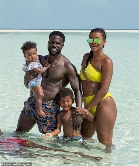 Kevin Hart Shows Off His Muscular Torso As His Wife Eniko Poses In A Bikini