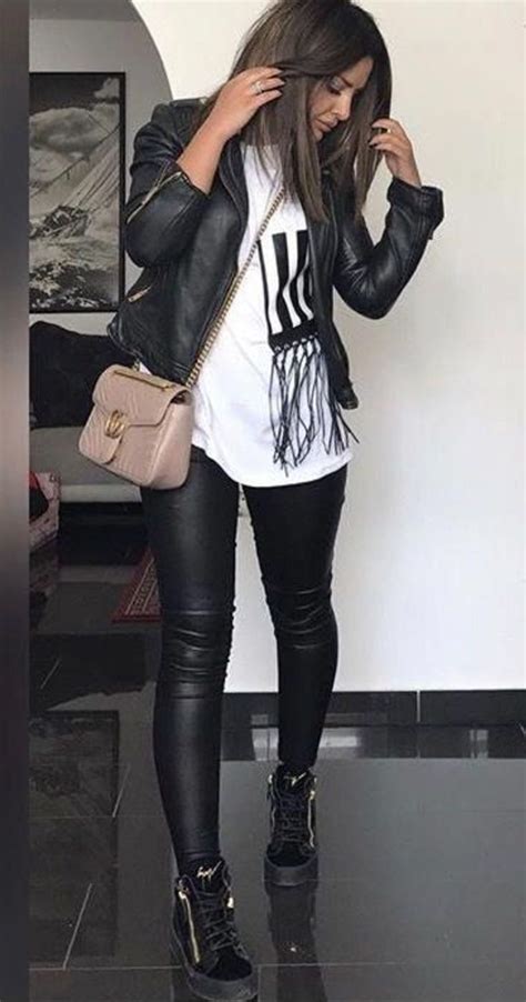 faux black leather pants outfit searching to find the hottest new faux leather pants or
