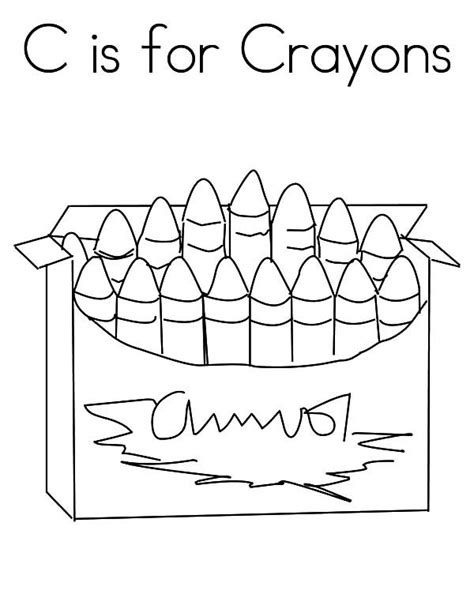 C Is For Box Crayons Coloring Pages Best Place To Color Coloring