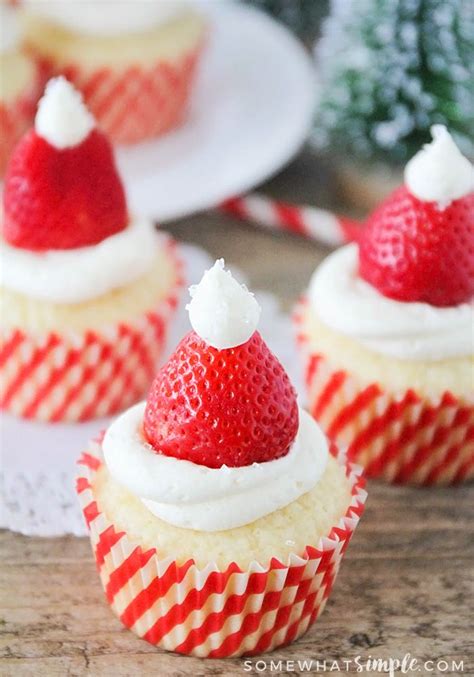 christmas santa hat cupcakes recipe christmas food perfect christmas dessert festive desserts