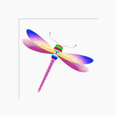 Dragonfly Art Print Whimsical Finely Detailed Vibrant