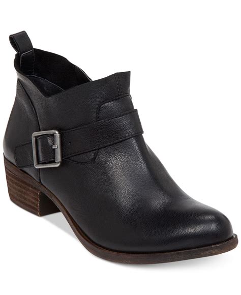 Lucky Brand Womens Boomer Low Heel Ankle Booties In Black Lyst