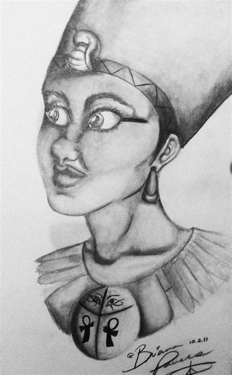 Queen Nefertiti Sketch Drawing By Briana Powers