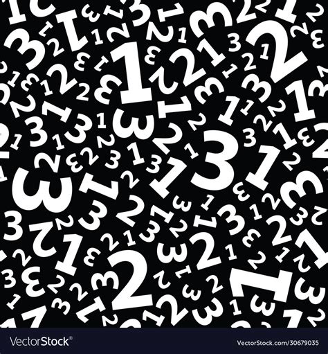Black 123 Number Background Seamless Royalty Free Vector