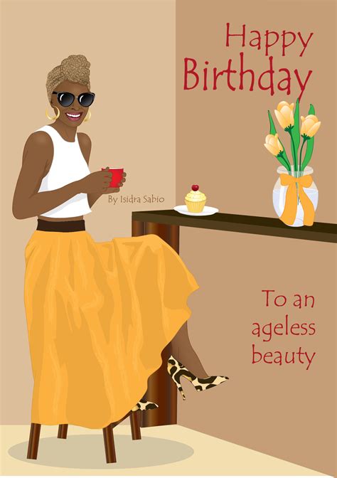 Card Available Now This Afrocentric Birthday Card Women Has A Beautiful Elegant And