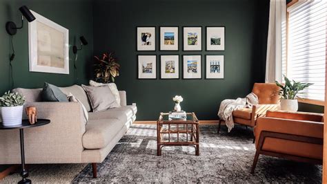 Tips For Decorating A Living Room • Dark Bold Paint Color Makeover