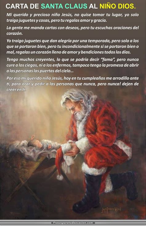 Carta De Santa Claus Al Niño Diosmi Querido Y Precioso Niño Jesús No