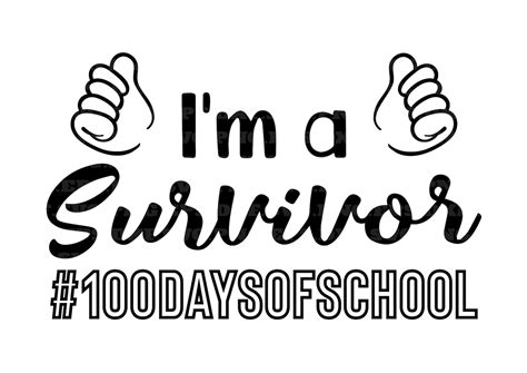 100 Days Of School Svg Im A Survivor Svg Svg Cut File Etsy Canada