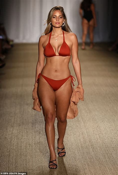 Jadé Tuncdoruk Struts The Runway In A Daring Orange Bikini During Miami