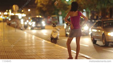 Prostitute Waiting Costumer At Night Stock Video Footage 1104845