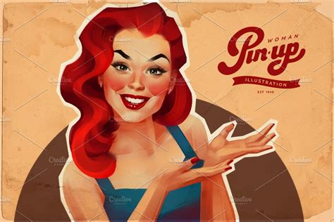 Pin Up Woman Pre Designed Photoshop Graphics ~ Creative Market
