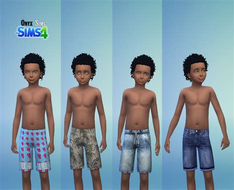 Ts4 Child Male Shorts Collection No1 Onyx Sims
