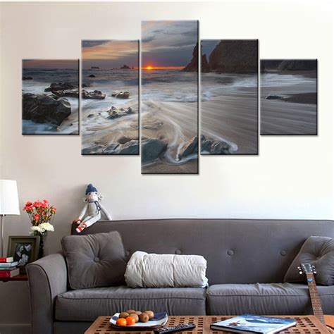 Home Decor Canvas Painting 5 Pieces Hd Prints Wall Art Sea Wave