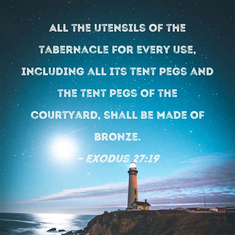 Exodus 2719 All The Utensils Of The Tabernacle For Every Use