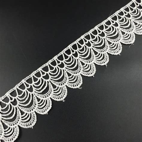 15yards Black White Hollow Out Lace Trims Garment Polyester Embroidered Water Soluble Lace