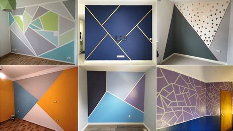 2024 Geometric Wall Painting Designs Ideas Geometric Accent Wall