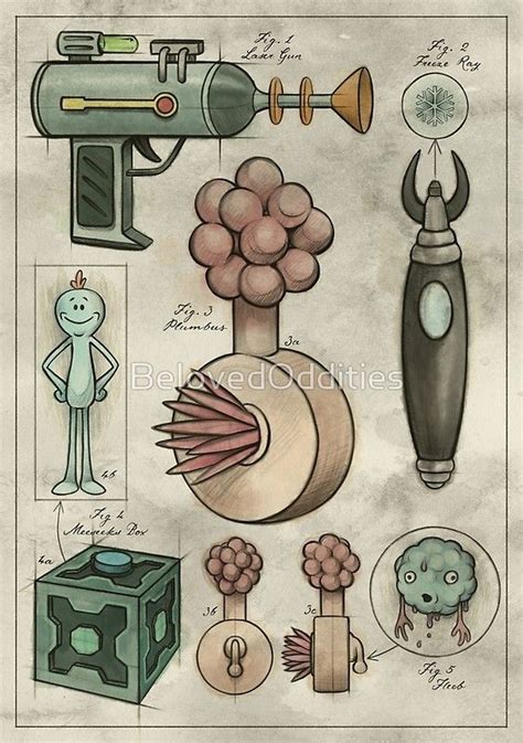 Some Gadgets And Things From The Rick And Morty Universes Plumbis And Fleeb Mees