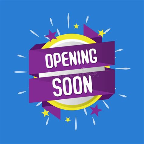 Opening Soon Poster Design Isolated White Background Stock Illustration