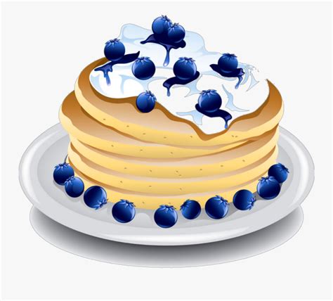 Transparent Pancakes Blueberry Cartoon Blueberry Pancakes Png Free